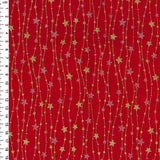 Cotton Christmas Starry Night on Red