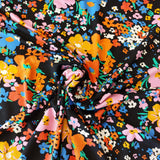 Jersey Bright Florals Royals on Black (Viscose) (Deadstock)