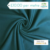 REMNANT Jersey in Plain Teal (Cotton) (140cm wide x 162cm)