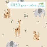 Jersey Safari on Beige (Cotton)