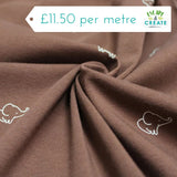 Jersey Elephants on Brown (Cotton)