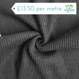 Woolly Knit Viscose Blend Waffle in Black