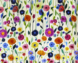 Linen Viscose Blend Painted Flowers by Little Johnny