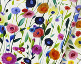 Linen Viscose Blend Painted Flowers by Little Johnny