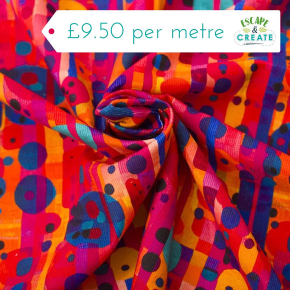 Needlecord (100% Cotton) Retro Red by Little Johnny