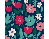Needlecord (100% Cotton) Midnight Bloom by Little Johnny