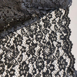 Lace (Corded Knitted Floral) in Plain Black