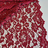 Lace (Corded Knitted Floral) in Plain Maroon
