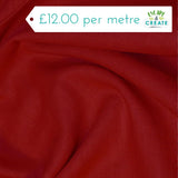 Linen in Plain Dark Red (Washed)