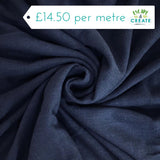 Linen Viscose Slub in Plain Navy