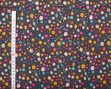 Needlecord (100% Cotton) Ditzy Floral on Black