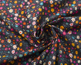 Needlecord (100% Cotton) Ditzy Floral on Black