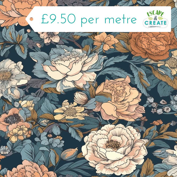 Cotton Florals in Denims & Browns