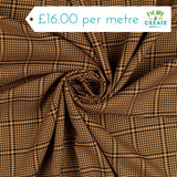 Viscose Twill Yarn Dyed Check in Black & Tan