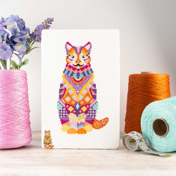 Cross Stitch Kit - Mandala Cat by Meloca Designs