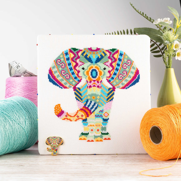 Cross Stitch Kit - Mandala Elephant by Meloca Designs