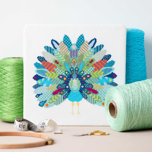 Cross Stitch Kit - Mandala Peacock by Meloca Designs