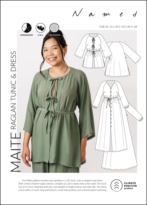 Named Clothing, Maite Raglan Dress & Tunic Pattern