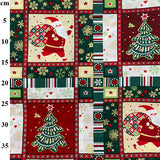 Cotton Christmas Rose & Hubble Blocks (Green)