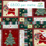 Cotton Christmas Rose & Hubble Blocks (Green)