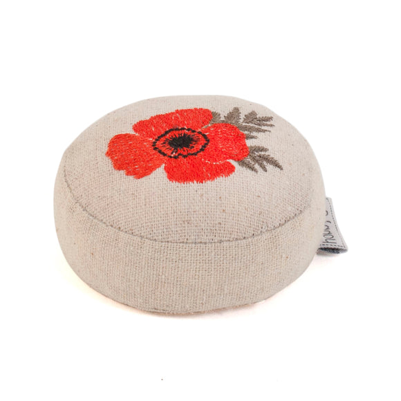 Pin Cushion - Domed Embroidered Wildflower