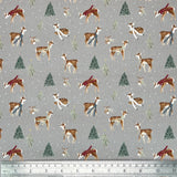 Cotton (Panama Canvas) Winter Deers