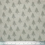 Cotton (Panama Canvas) Christmas Trees Grey