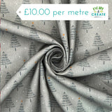 Cotton (Panama Canvas) Christmas Trees Grey