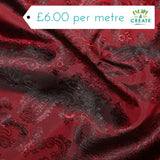 Dress Lining (Paisley Jacquard) in Red