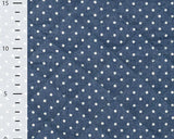 Pre-Quilted Fabric in Navy with Polka Dots