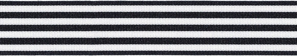 Ribbon Stripe Satin 25mm Black/White