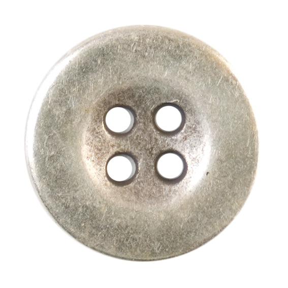 Button 15mm Round 4 Hole Silver