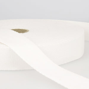 Webbing Tape 25mm (Cotton) in White