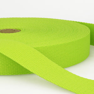 Webbing Tape 25mm (Cotton) in Neon Green