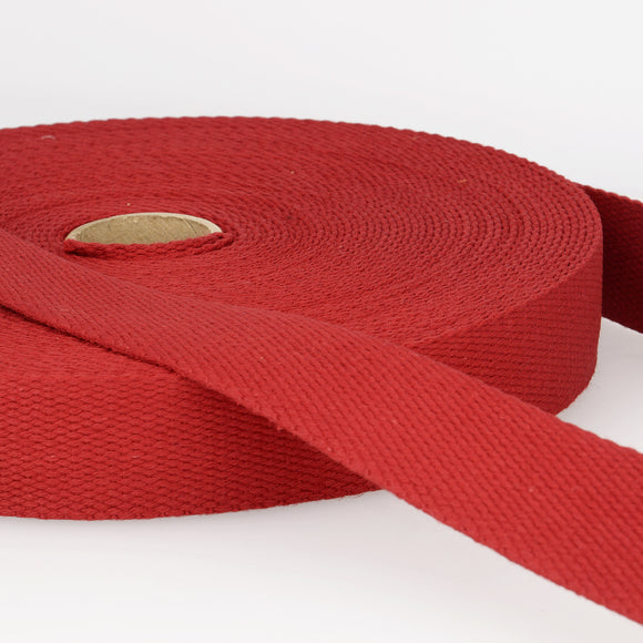 Webbing Tape 25mm (Cotton) in Burgundy