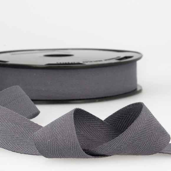 Webbing Tape 25mm (Cotton Twill) in Grey Black
