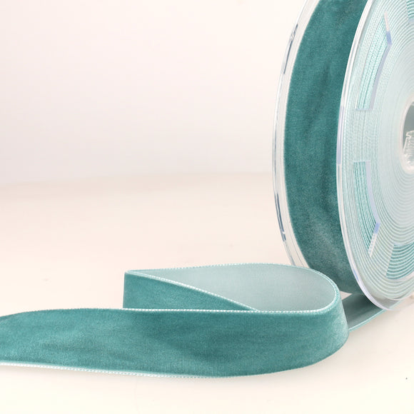 Ribbon Velvet 10mm Col 059 Mineral Blue