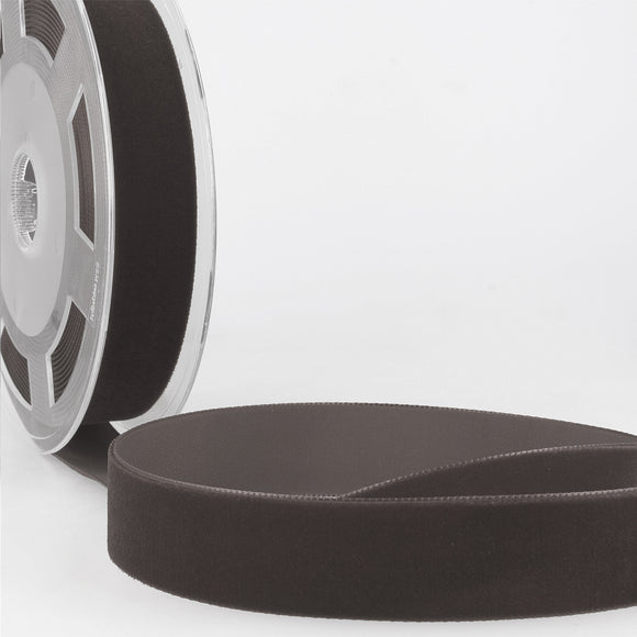 Ribbon Velvet 16mm Col 038 Grey Black