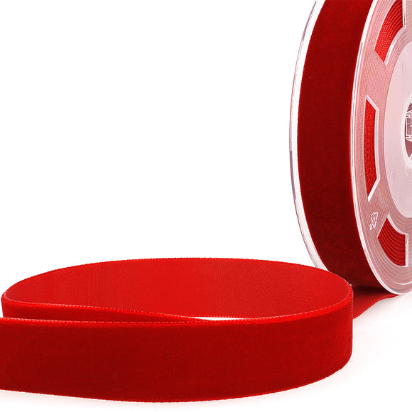 Ribbon Velvet 16mm Col 108 Bright Red