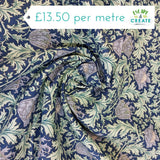 Cotton Lawn (Pima) William Morris Anenome Navy