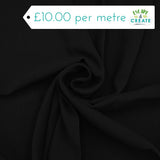 Linen Viscose (Stone Washed) in Plain Black