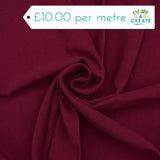 Linen Viscose (Stone Washed) in Plain Burgundy