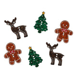 Buttons for Christmas Wooden (Pack of 6)