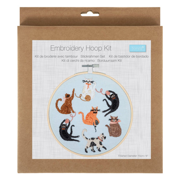 Embroidery Kit with Hoop - Cats