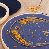 Embroidery Kit with Hoop - Moon