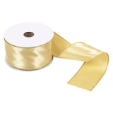Ribbon 63mm Wire Edged Single Faced Satin in Gold (25m full reel)