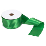 Ribbon 63mm Wire Edged Single Faced Satin in Green (25m full reel)