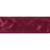 Ribbon 63mm Wire Edged Single Faced Satin in Burgundy (25m full reel)