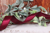 Ribbon 63mm Wire Edged Single Faced Satin in Burgundy (25m full reel)