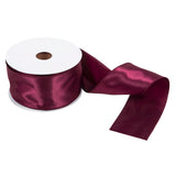 Ribbon 63mm Wire Edged Single Faced Satin in Burgundy (25m full reel)